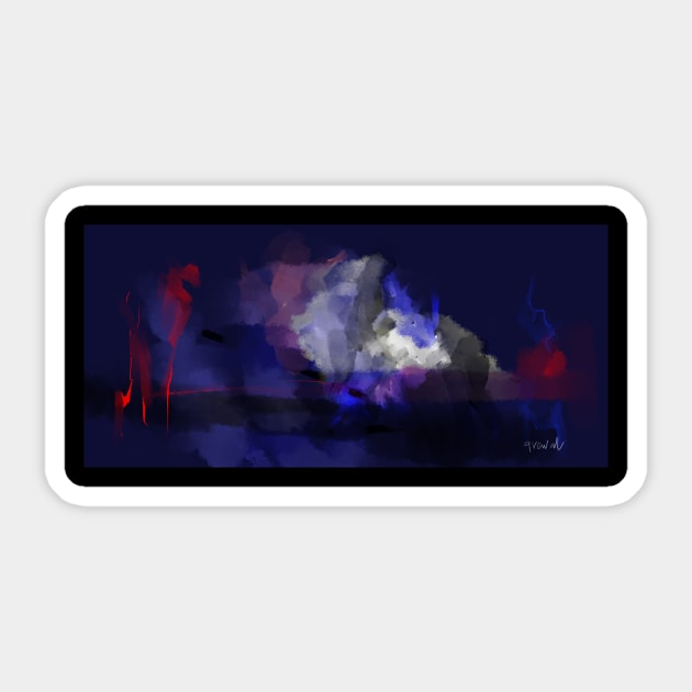 Blue abstract Sticker by sukhpalgrewal